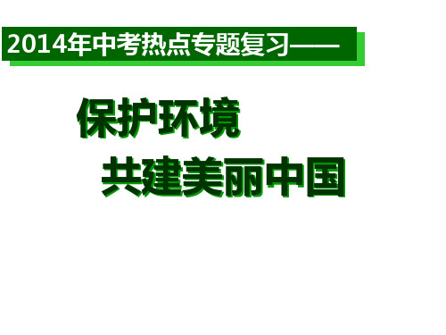 中考政治热点专题复习生态文明美丽中国