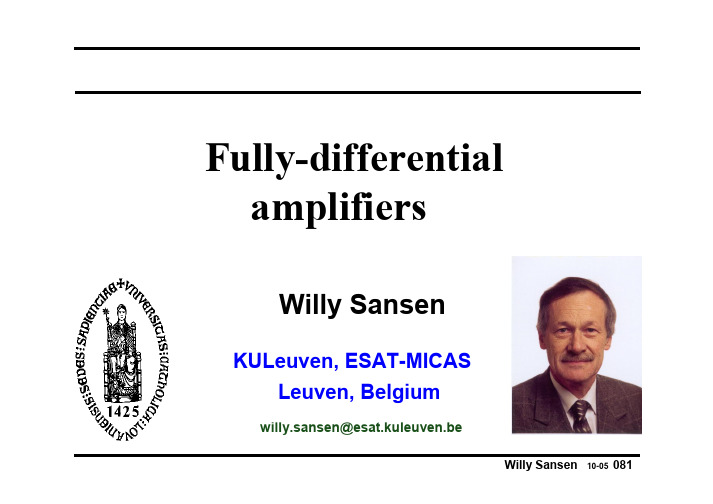 第08章Fully-differential amplifiers