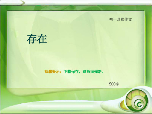 初一景物作文《存在》500字