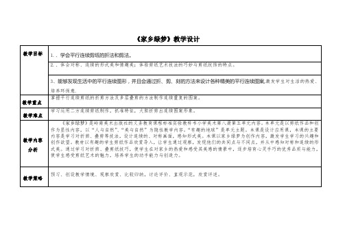 岭南版四年级下册美术教案及课后反思《家乡绿梦》