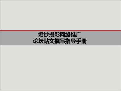 婚纱摄影公司 网络推广 (论坛推广)