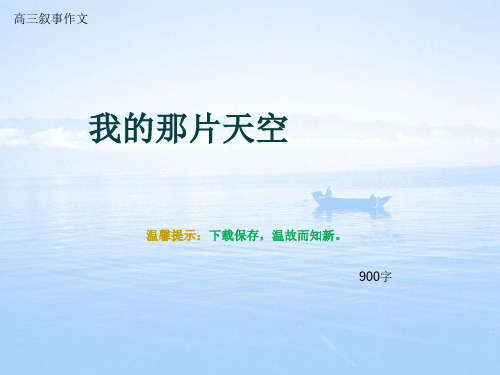 高三叙事作文《我的那片天空》900字