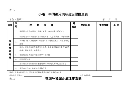 学校周边环境综合治理排查表