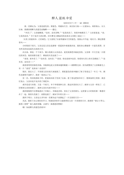 父爱---醉人的蓝雨伞