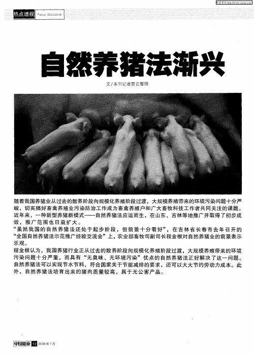 自然养猪法渐兴