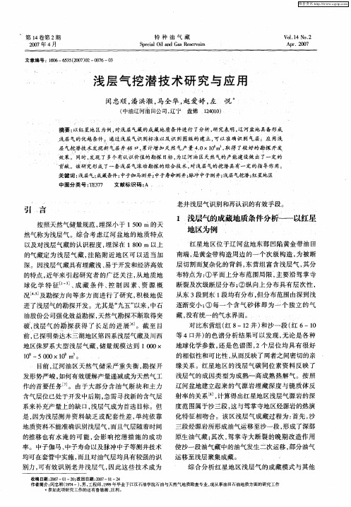 浅层气挖潜技术研究与应用