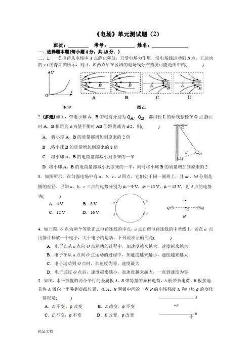 《电场》单元测试题