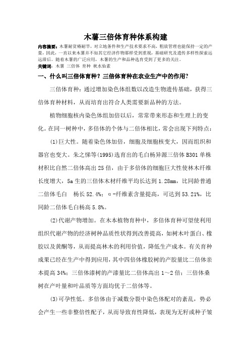 木薯三倍体育种体系构建