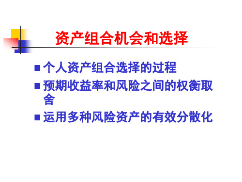 金融学课件：资产组合机会和选择