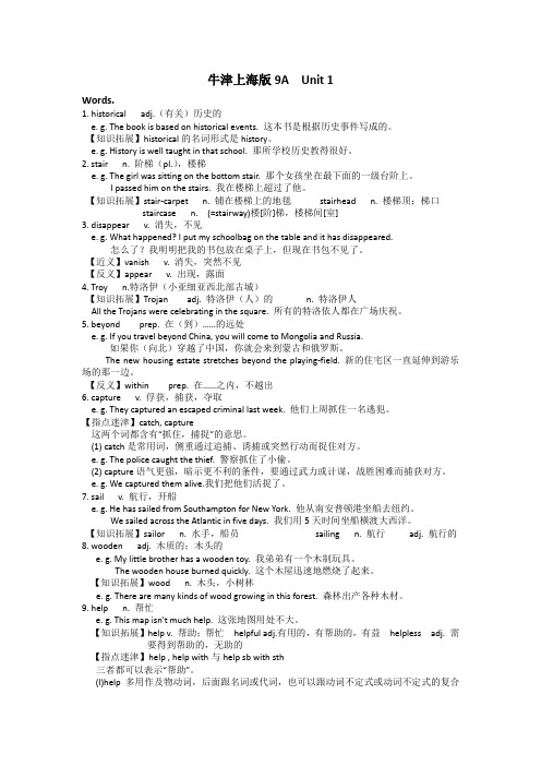牛津上海版9A Unit1单元基础知识及练习