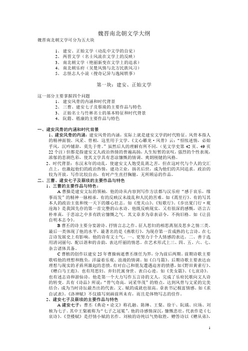 魏晋南北朝文学大纲