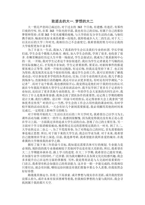 致逝去的大一
