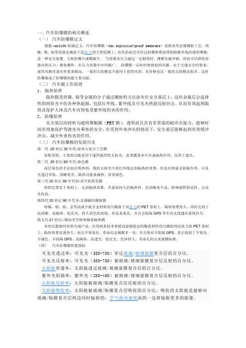 汽车防爆膜的相关概述