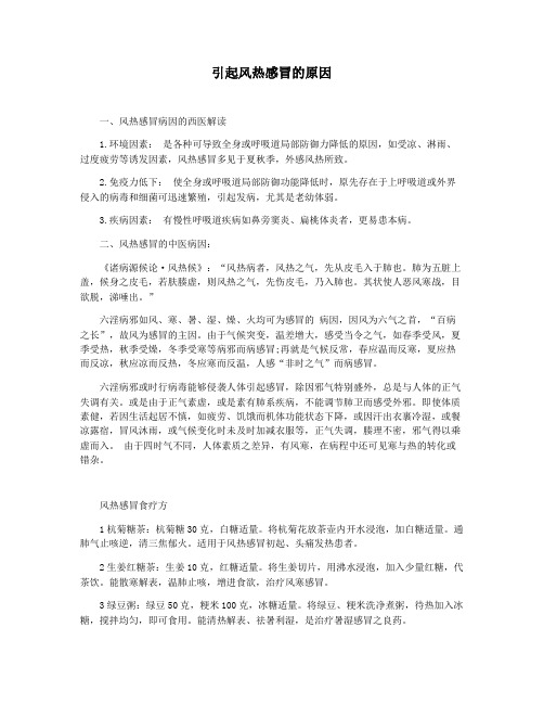 引起风热感冒的原因