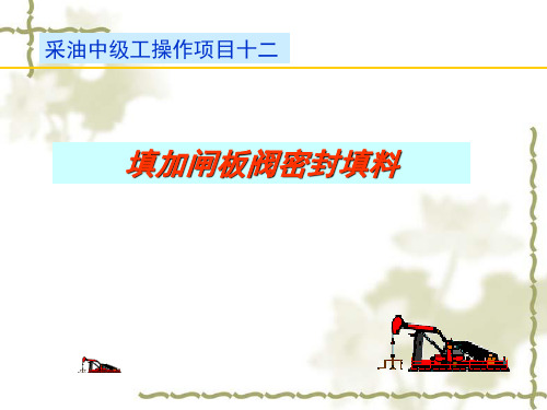 项目十二 填加闸板阀密封填料