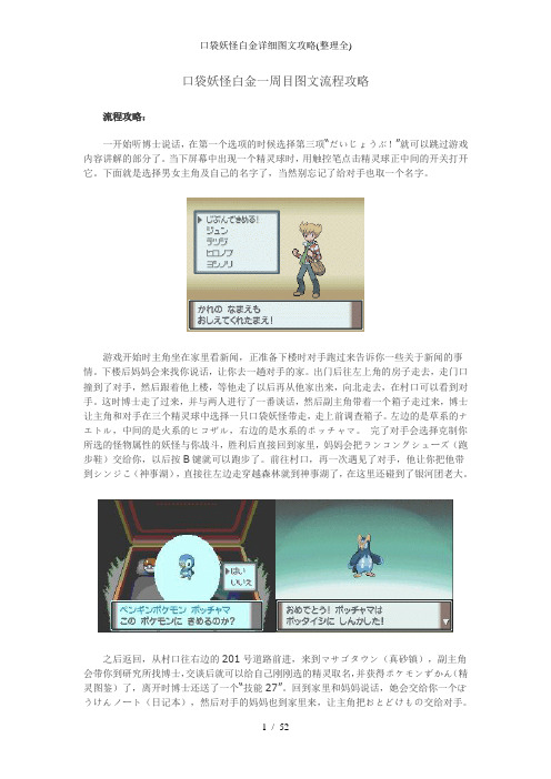 口袋妖怪白金详细图文攻略整理全