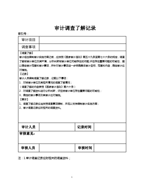 经责_4.审计调查了解记录模板
