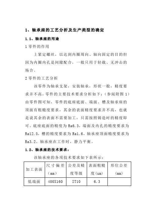 轴承座加工工艺