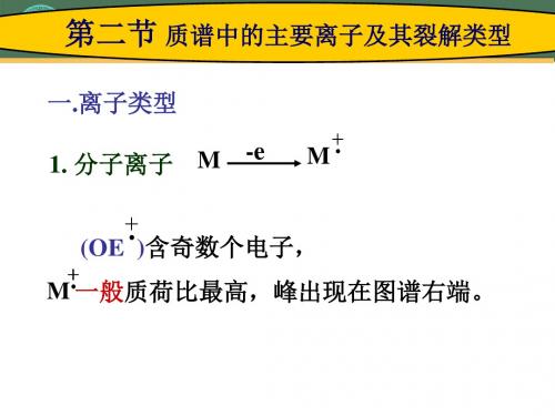 质谱中的主要离子及其裂解类型 - 质谱中的主要离子及其裂解类型