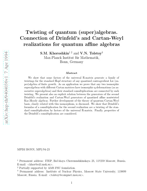 Twisting of quantum (super)algebras. Connection of Drinfeld's and Cartan-Weyl realizations