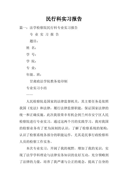民行科实习报告doc