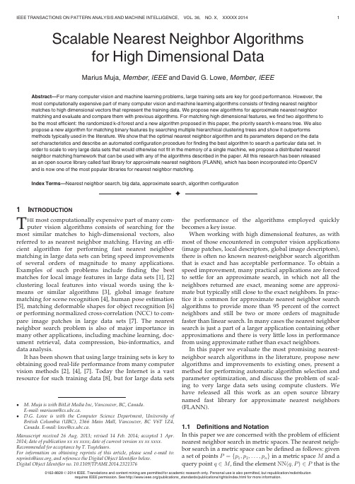 Scalable Nearest Neighbor Algorithms for high dimensional data