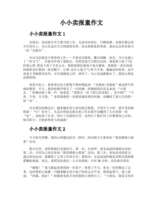 小小卖报童作文