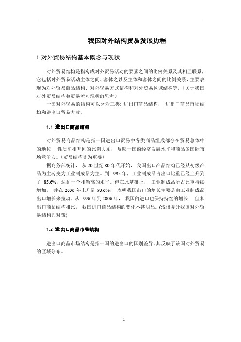 我国对外结构贸易发展历程