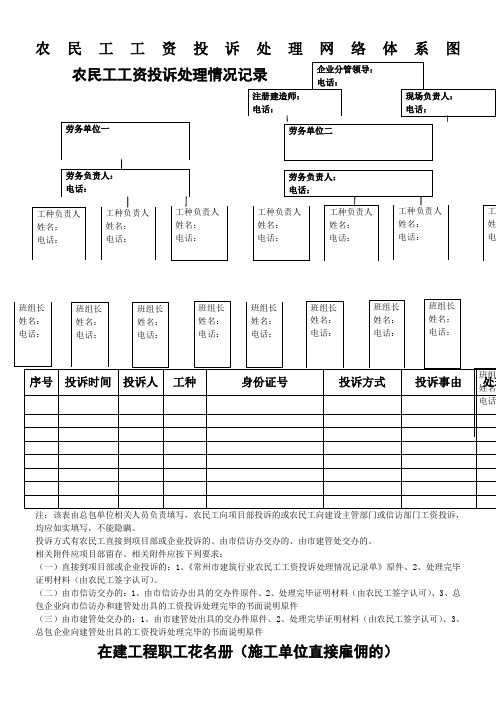 农民工工资投诉处理网络体系图