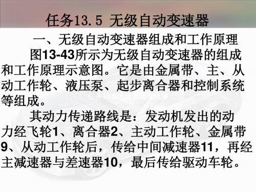 现代汽车构造   任务13.5 无级自动变速器