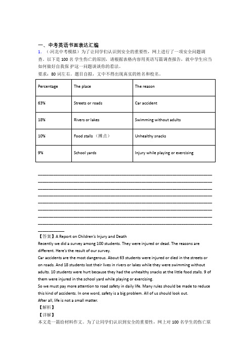 【英语】九年级上册英语试卷分类汇编英语书面表达(及答案)含解析