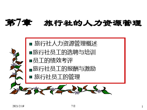 第七章旅行社人力资源管理
