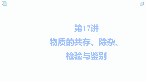 2020届益阳中考化学二轮复习课件：第17讲 物质的共存、除杂、检验和鉴别(共49张PPT)