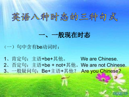 英语八种时态的三种句式