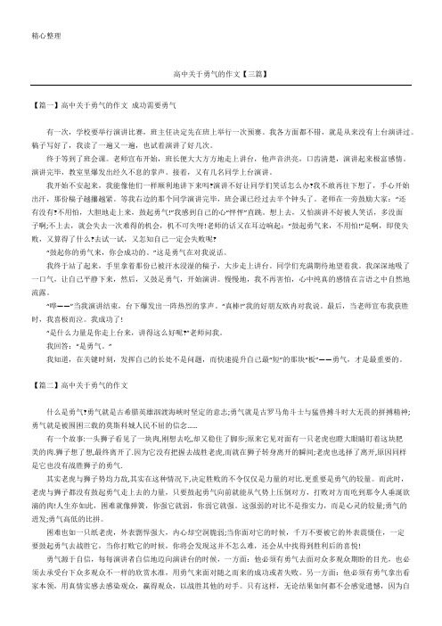高中关于勇气的作文【三篇】