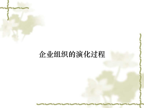 企业组织的演化过程