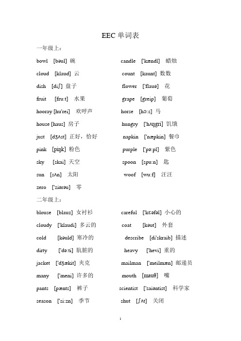 EEC单词表