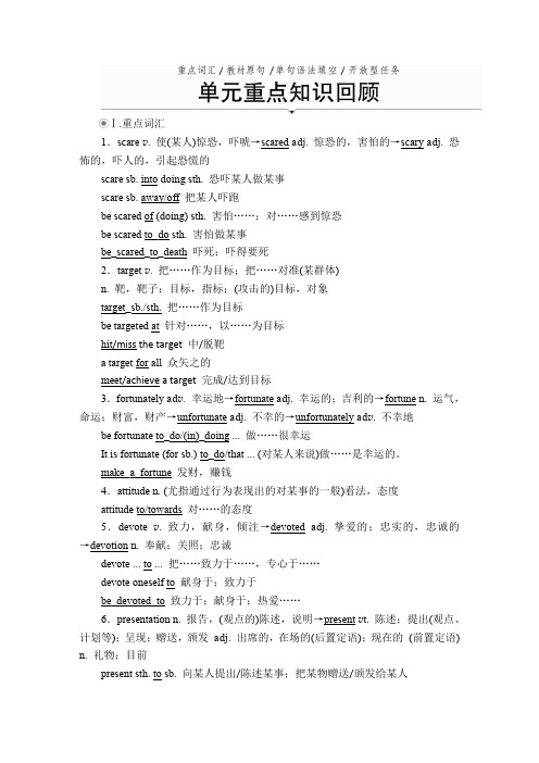 (2020新教材)外研版英语必修第二册同步练习Unit 6  单元重点知识回顾