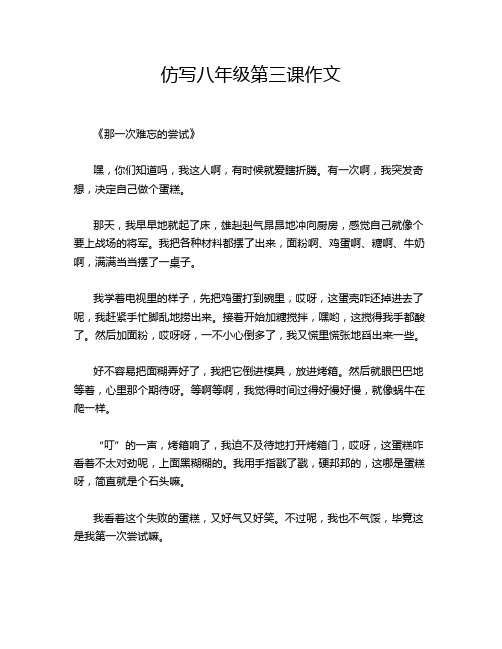 仿写八年级第三课作文