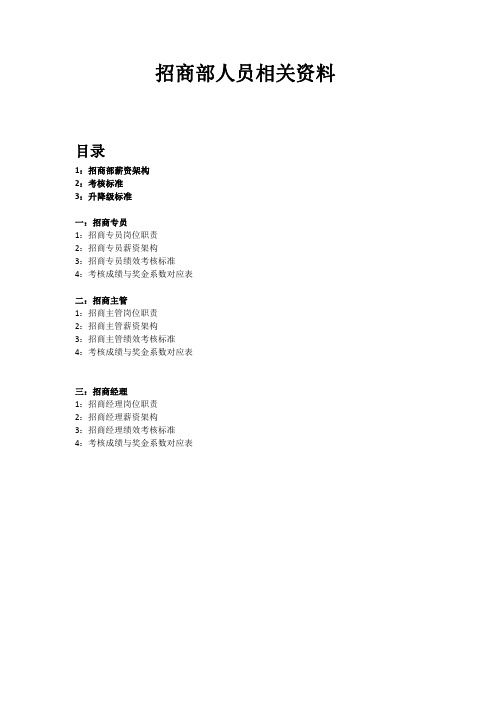 招商部岗位职责薪资架构