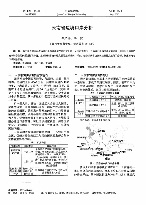 云南省边境口岸分析