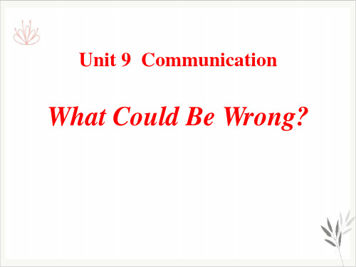 What Could Be WrongCommunication 课件新教材