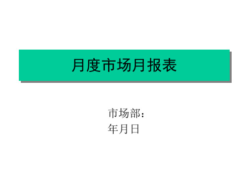 汽车市场月报表模板