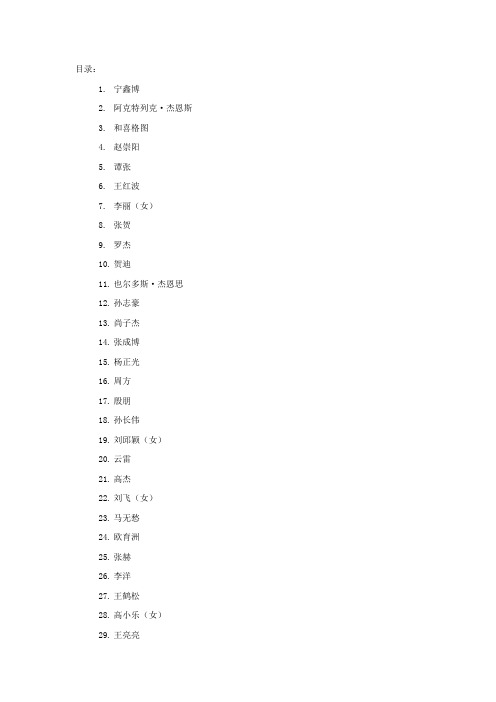 IBF北京赛区拳手信息