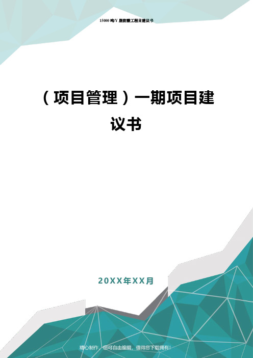 [项目管理]一期项目建议书