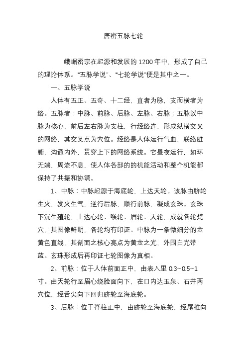 唐密五脉七轮