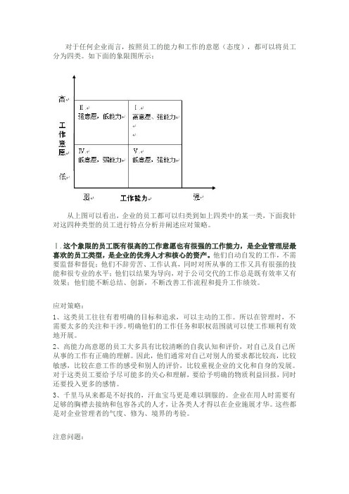 企业中四种员工类型及应对策略