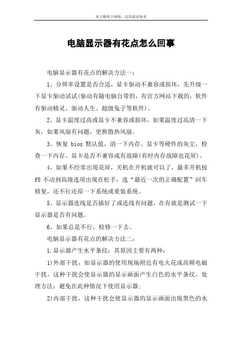 电脑显示器有花点怎么回事