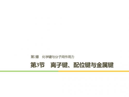2018-2019版高中化学第2章化学键与分子间作用力第3节离子键、配位键与金属键名师制作优质课件鲁科版选修3
