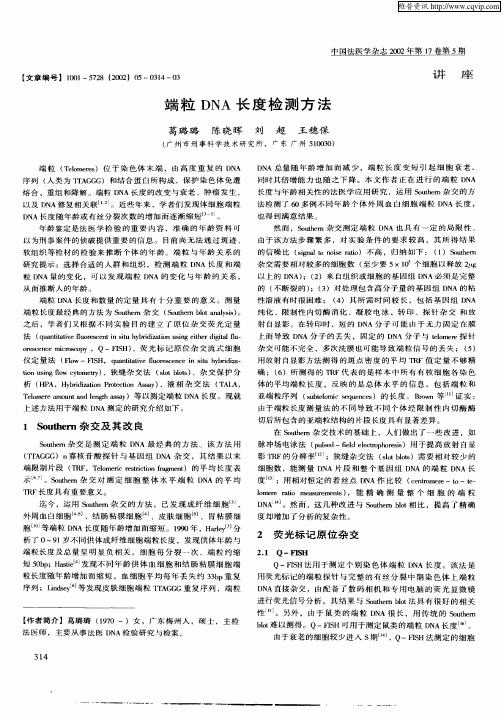 端粒DNA长度检测方法
